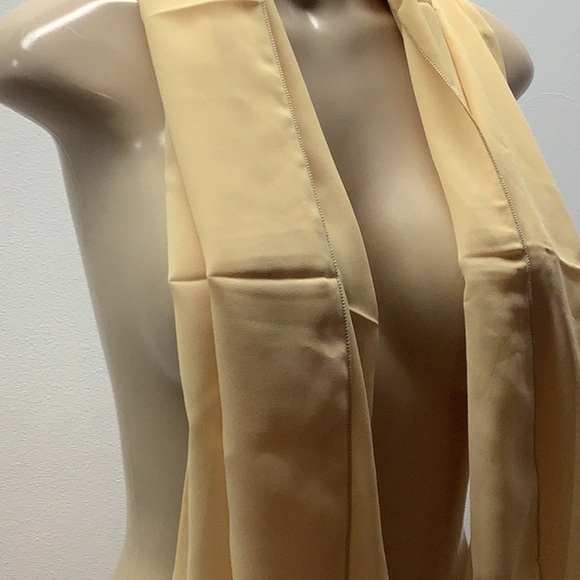 Zuliana Mustard 100% Polyester Scarf. Made in USA. - Picture 3 of 3